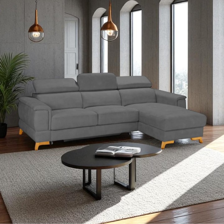 Pesaro Bespoke Corner Sofa Bed and Storage Brown  | J&B