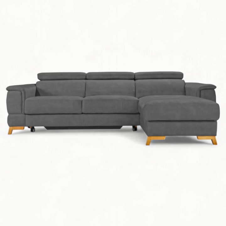 Pesaro Bespoke Corner Sofa Bed and Storage Brown  | J&B