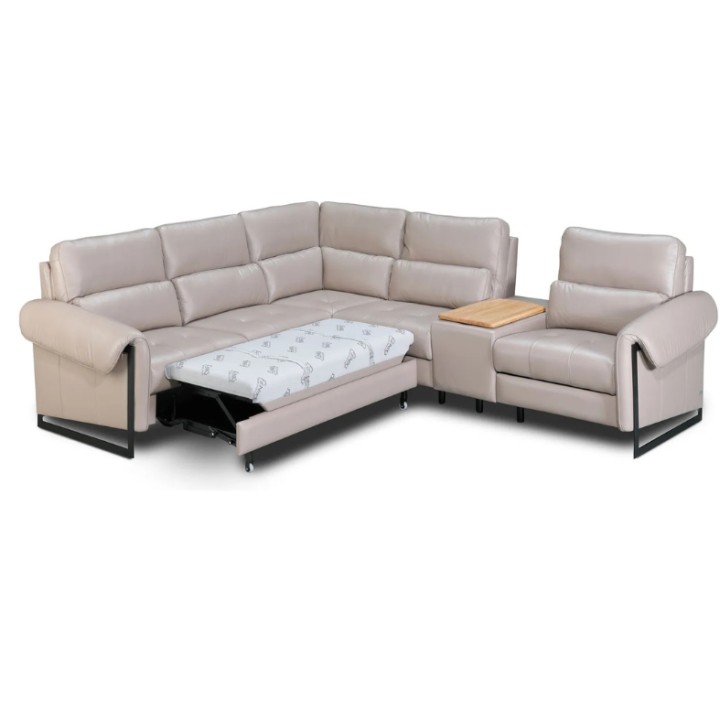 Esprit Corner Sofa Bed With Recliner Leather | J&B Furniture