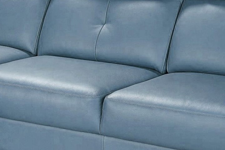 Loft Corner Sofa Bed in Blue Italian Leather| J&B Furniture