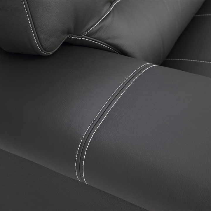 Emporio Bespoke 3 Seater Sofa Black Leather| J&B Furniture