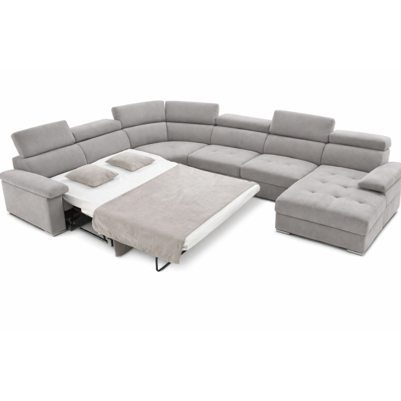 Corner Sofa Bed and Storage in Greige