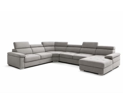 Corner Sofa Bed and Storage in Greige