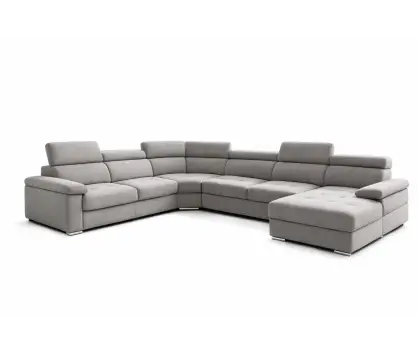 Corner Sofa Bed and Storage in Greige