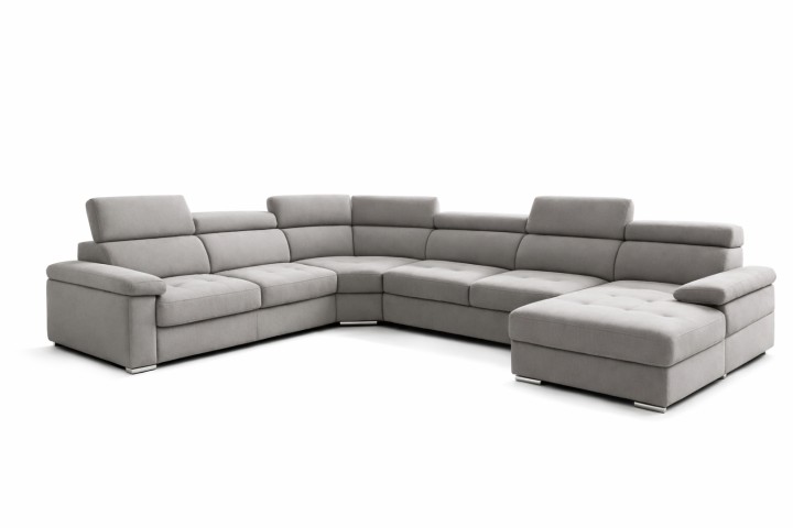 Corner Sofa Bed and Storage in Greige