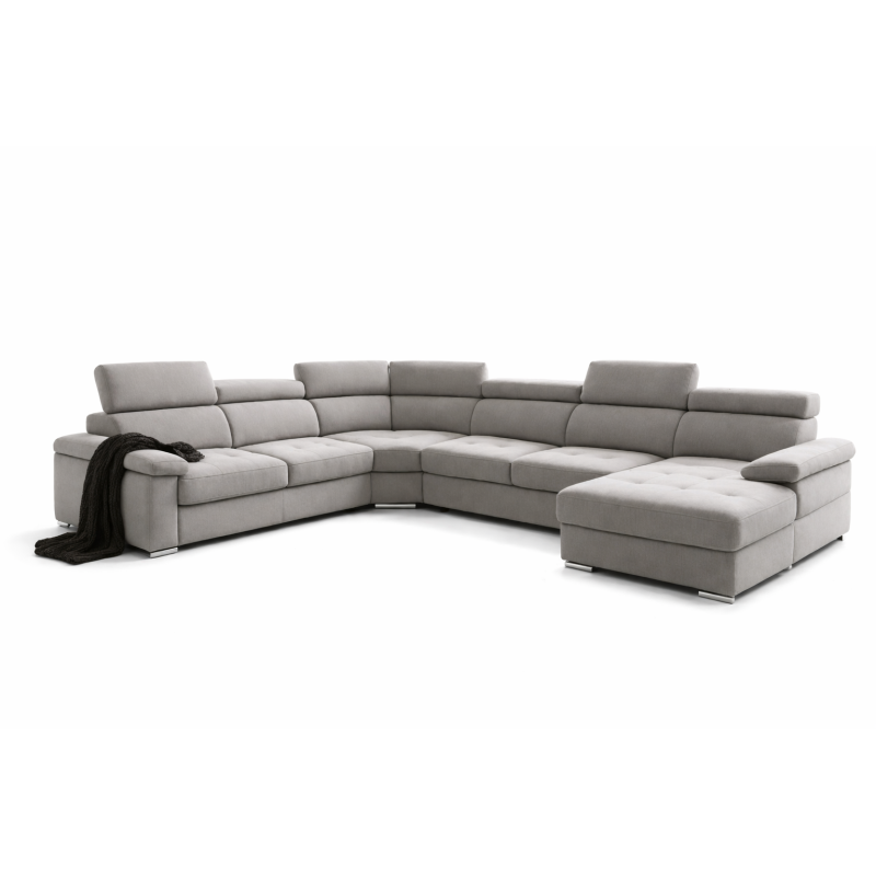 Corner Sofa Bed and Storage in Greige