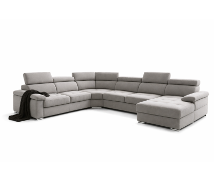 Corner Sofa Bed and Storage in Greige