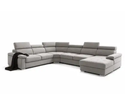 Corner Sofa Bed and Storage in Greige