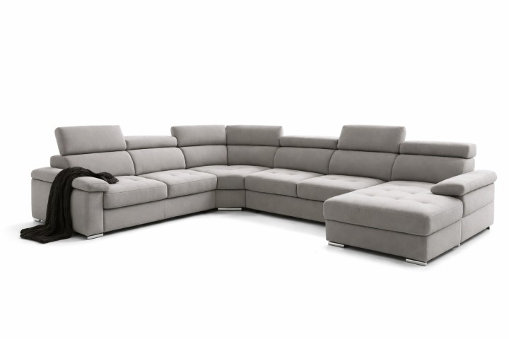 Corner Sofa Bed and Storage in Greige