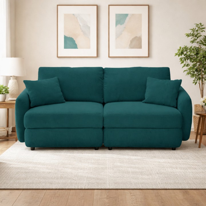 Hugo Bespoke 2-Seater Sofa in Green Emerald | J&B Furniture