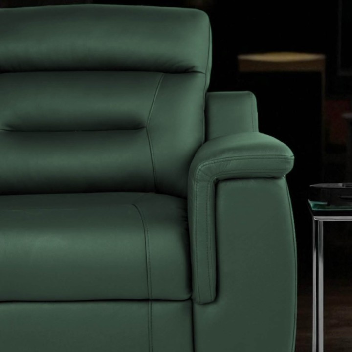 Corner Sofa Bed and Recliner  Green Leather | J&B Furniture
