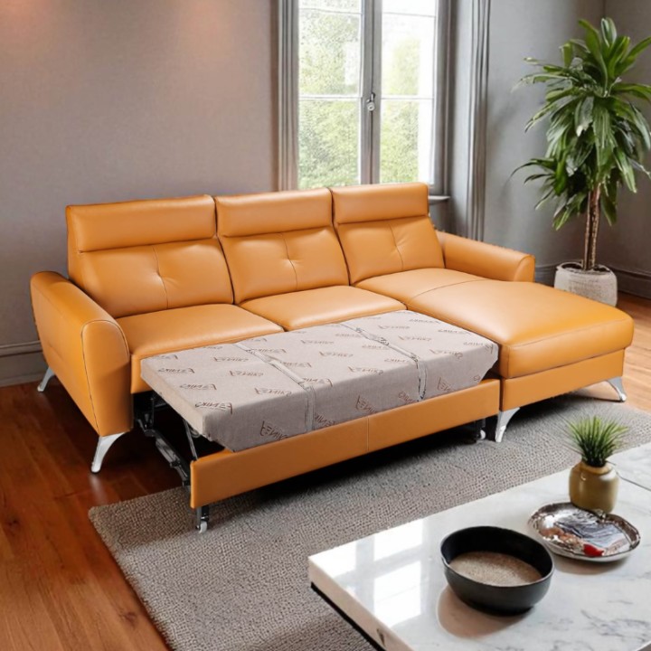 Loft Corner Sofa Bed Italian Leather| J&B Furniture