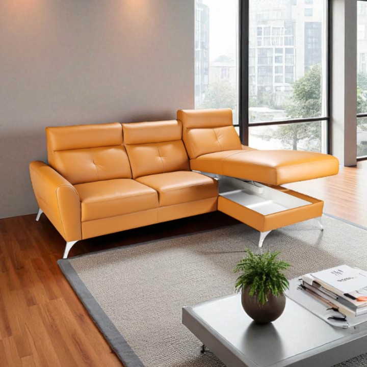 Loft Corner Sofa Bed Italian Leather| J&B Furniture