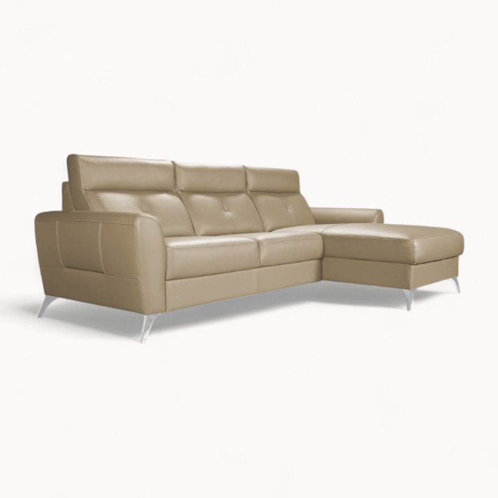 Loft Corner Sofa Bed in Camel Italian Leather| J&B Furniture