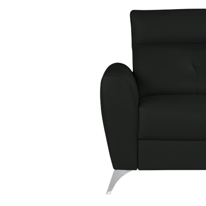 Loft Corner Sofa Bed in Black Italian Leather| J&B Furniture
