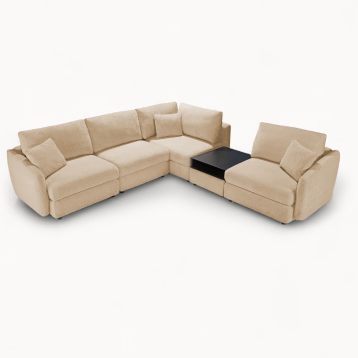 Hugo Bespoke Corner Sofa in Beige | J&B Furniture