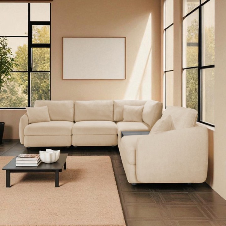 Hugo Bespoke Corner Sofa in Beige | J&B Furniture