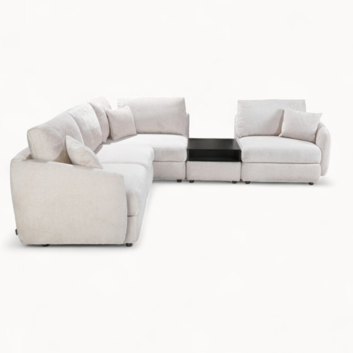 Hugo Bespoke Corner Sofa in White | J&B Furniture