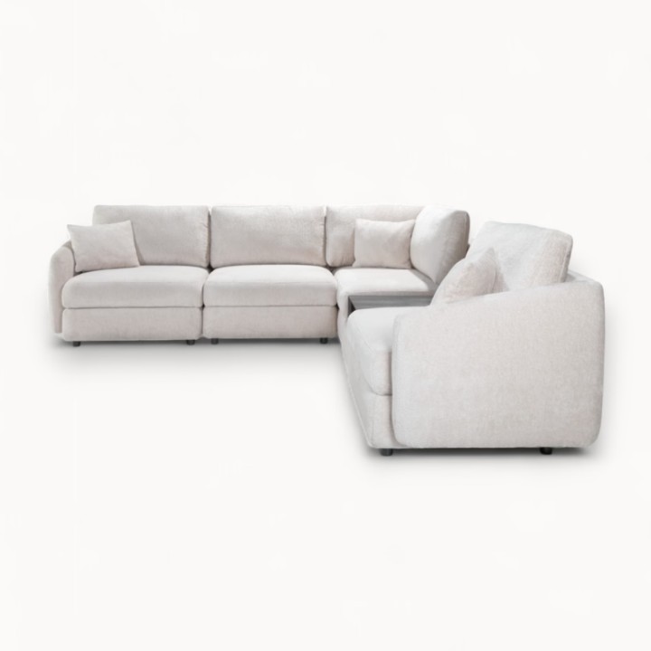 Hugo Bespoke Corner Sofa in White | J&B Furniture