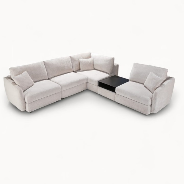 Hugo Bespoke Corner Sofa in White | J&B Furniture