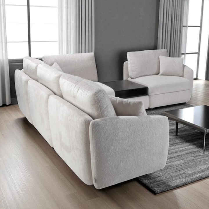 Hugo Bespoke Corner Sofa in White | J&B Furniture
