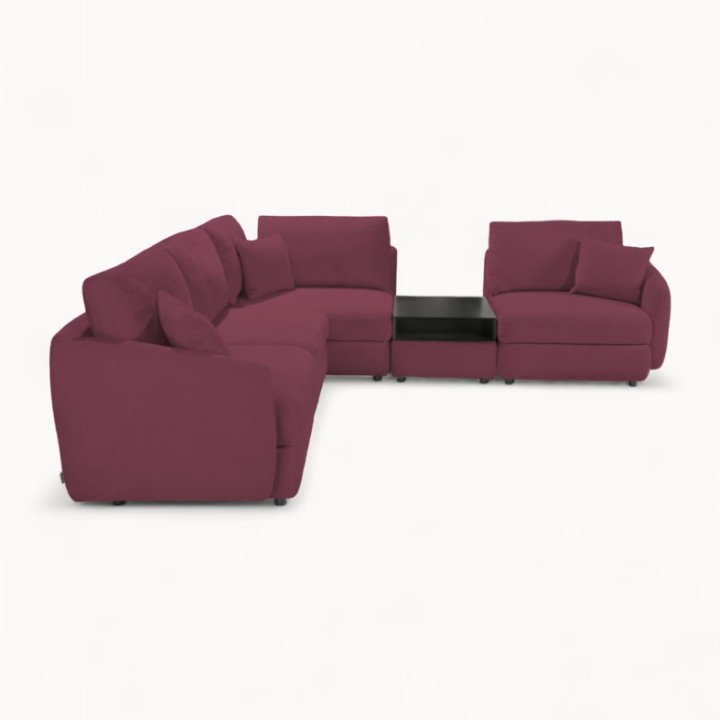 Hugo Bespoke Corner Sofa in Bordeaux | J&B Furniture