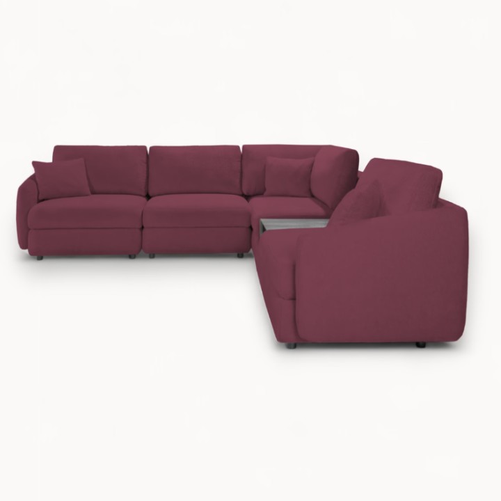 Hugo Bespoke Corner Sofa in Bordeaux | J&B Furniture