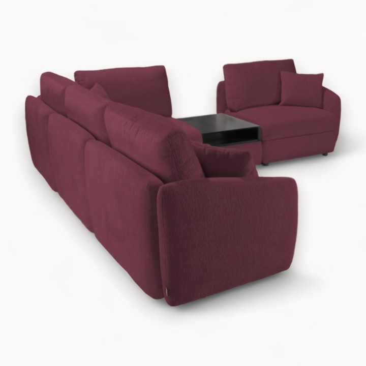 Hugo Bespoke Corner Sofa in Bordeaux | J&B Furniture