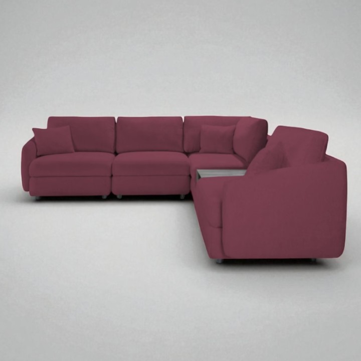 Hugo Bespoke Corner Sofa in Bordeaux | J&B Furniture