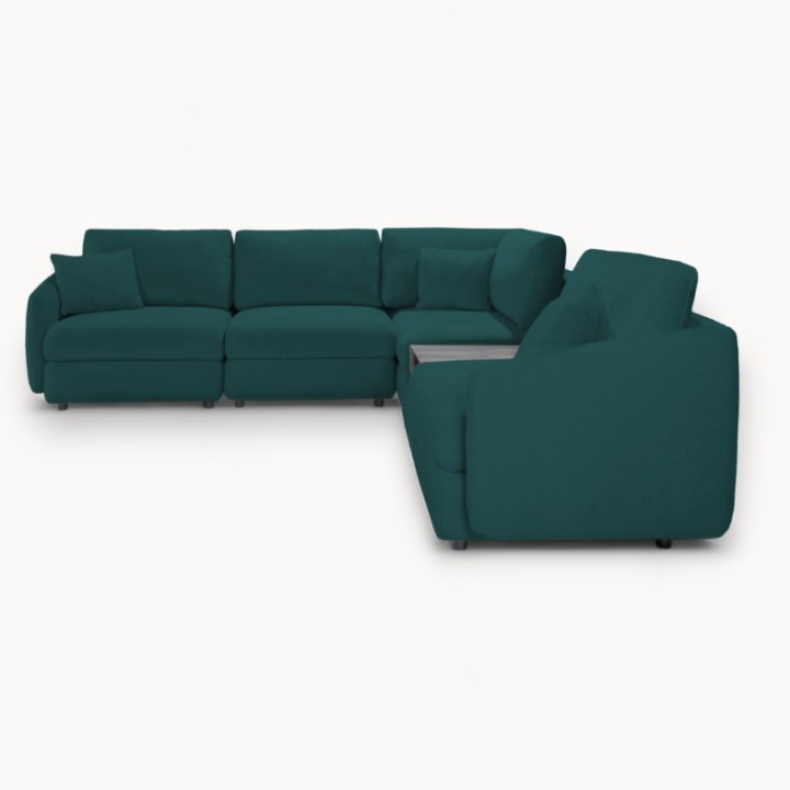 Hugo Bespoke Corner Sofa in Green | J&B Furniture