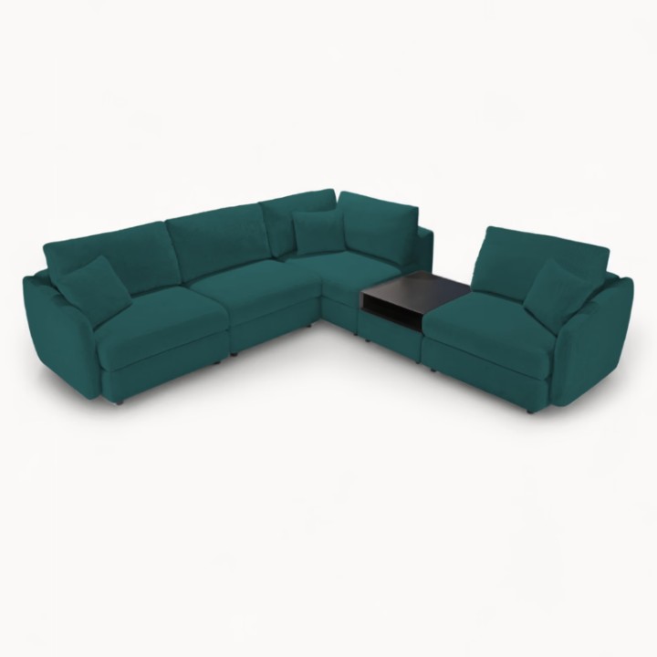 Hugo Bespoke Corner Sofa in Green | J&B Furniture
