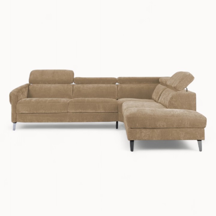 Bergamo Corner Sofa Bed and Storage Beige | J&B Furniture