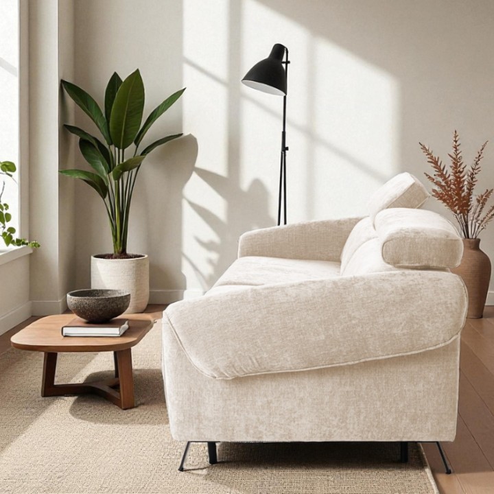 Bergamo Bespoke 2 Seater Sofa Bed in Beige | J&B Furniture