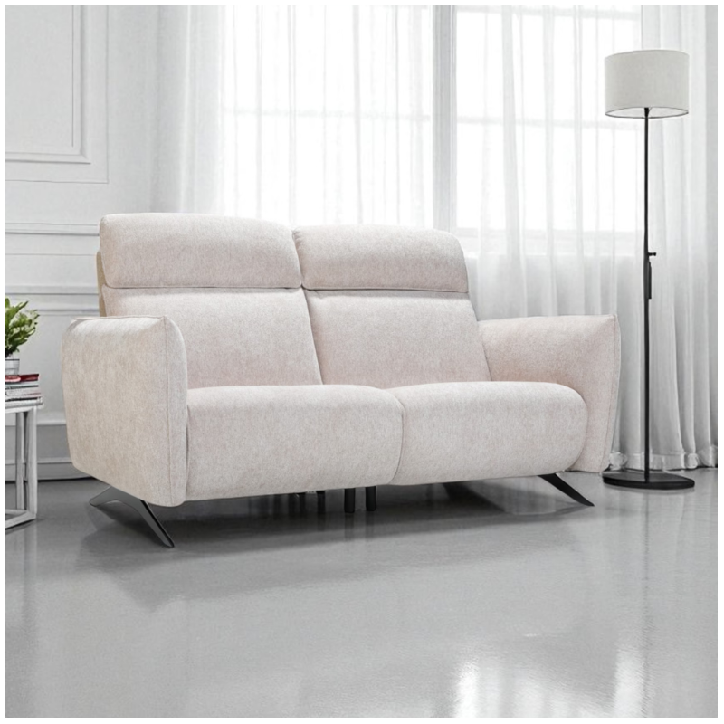 Modern 2 Seater sofa in Beige Fabric