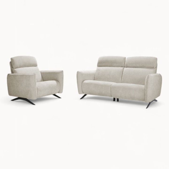 Small 2 Seater sofa in White Fabric