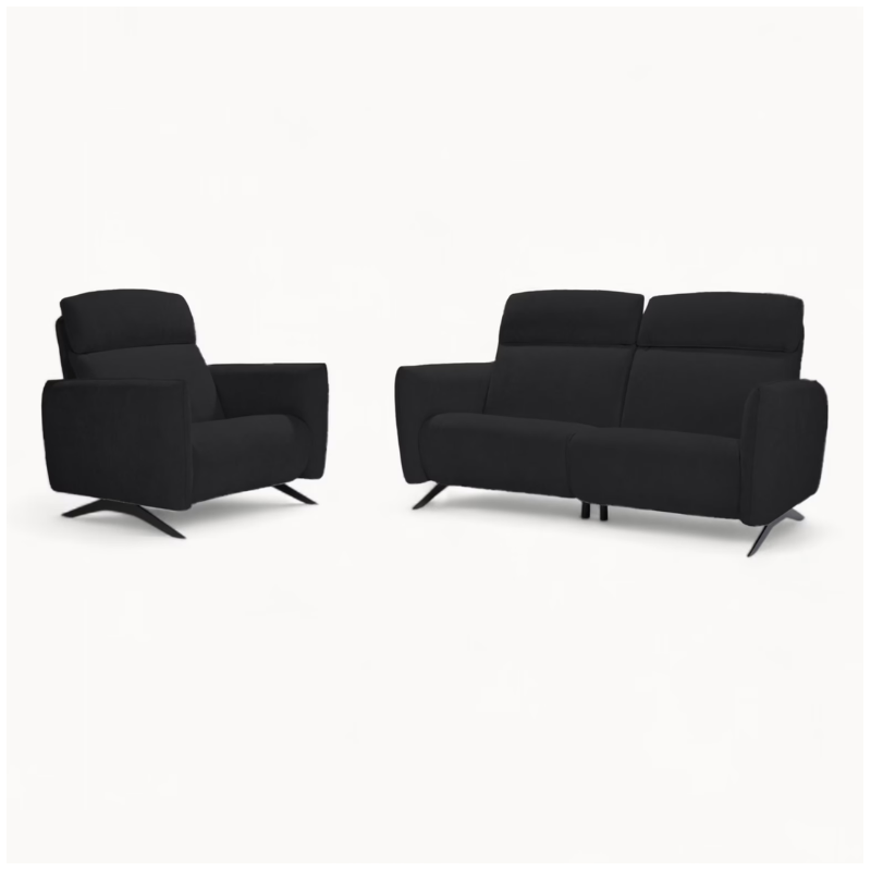 2 Seater sofa in Black Fabric