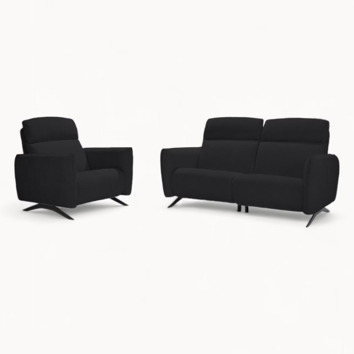 2 Seater sofa in Black Fabric
