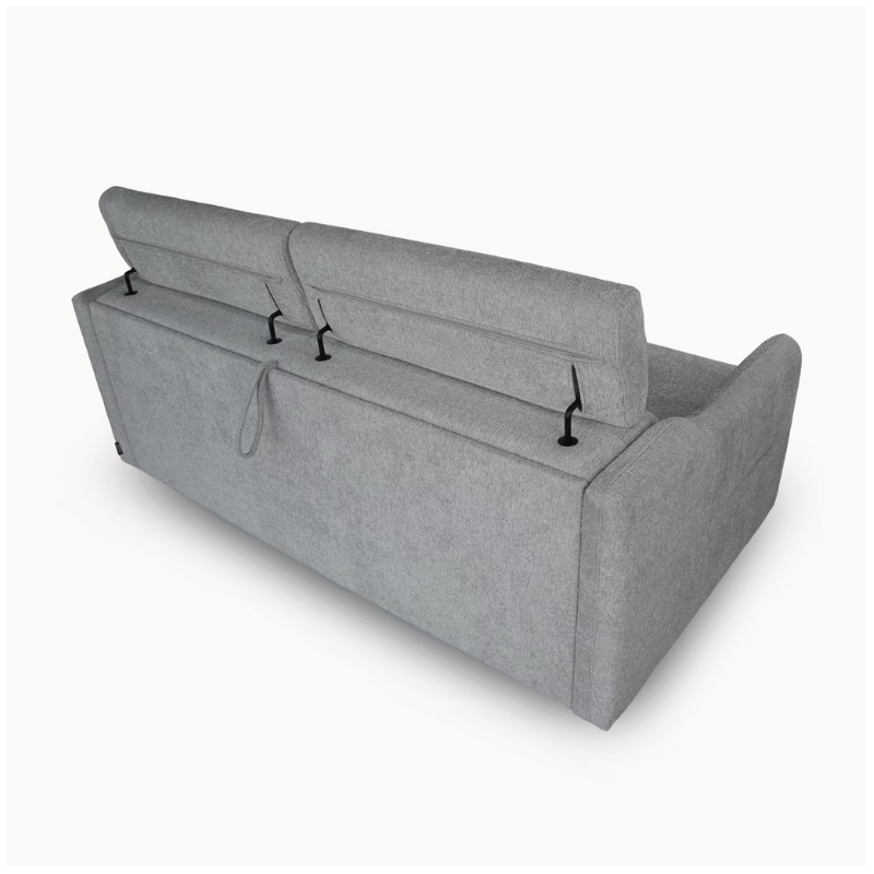 2 Seater Sofa Bed in Grey Fabric