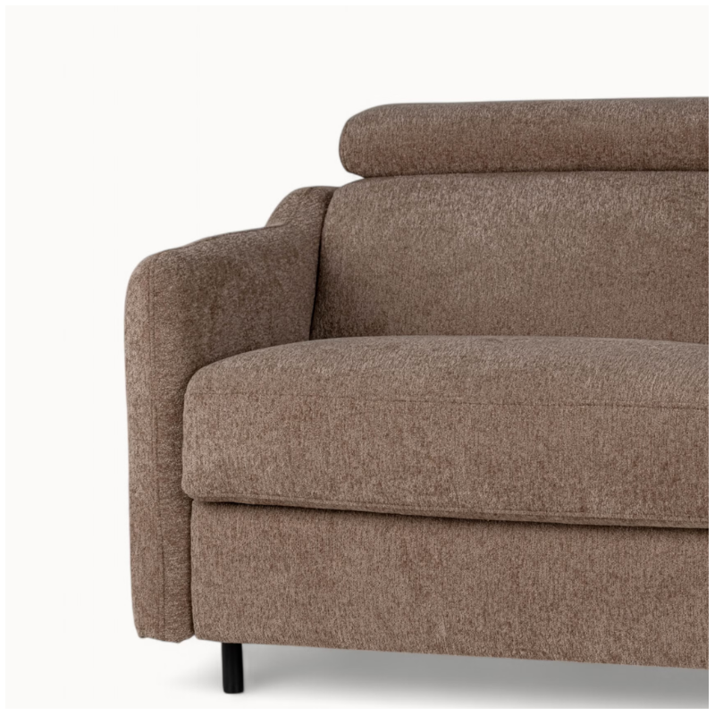 2 Seater Sofa Bed in Brown Fabric