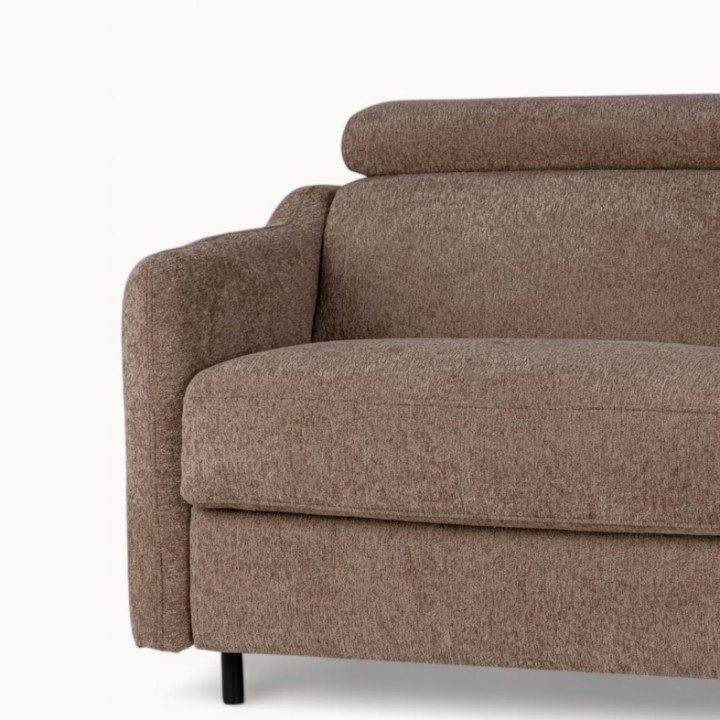 2 Seater Sofa Bed in Brown Fabric