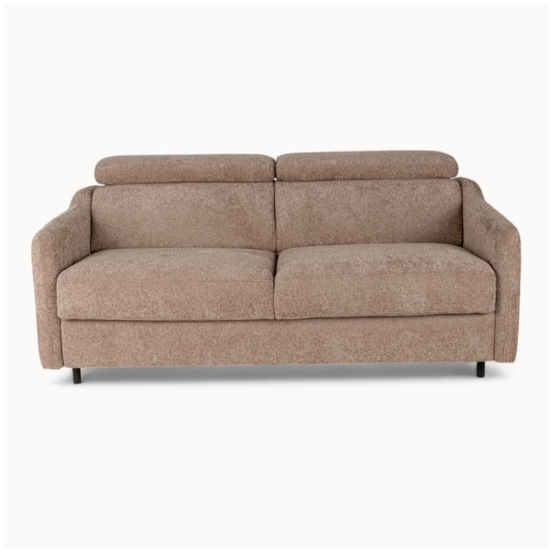 2 Seater Sofa Bed in Brown Fabric
