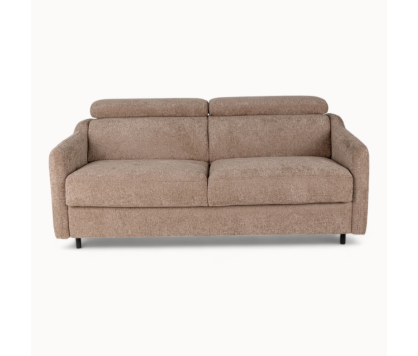 2 Seater Sofa Bed in Brown Fabric