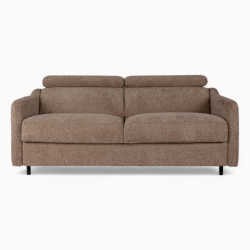 2 Seater Sofa Bed in Brown Fabric