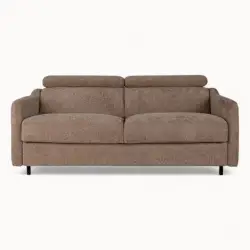 2 Seater Sofa Bed in Brown Fabric
