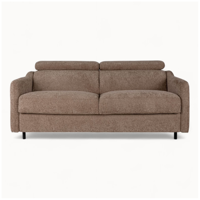 2 Seater Sofa Bed in Brown Fabric