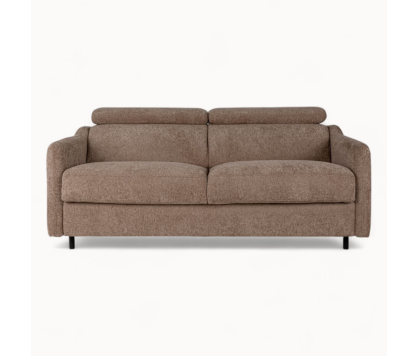 2 Seater Sofa Bed in Brown Fabric