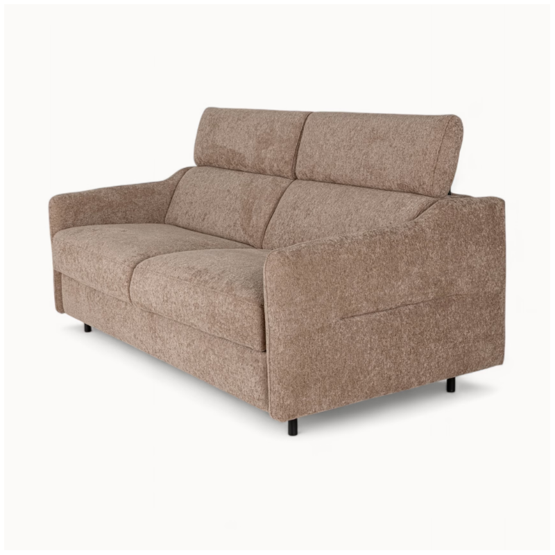 2 Seater Sofa Bed in Brown Fabric