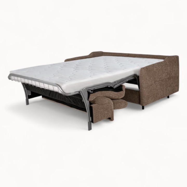 2 Seater Sofa Bed in Brown Fabric