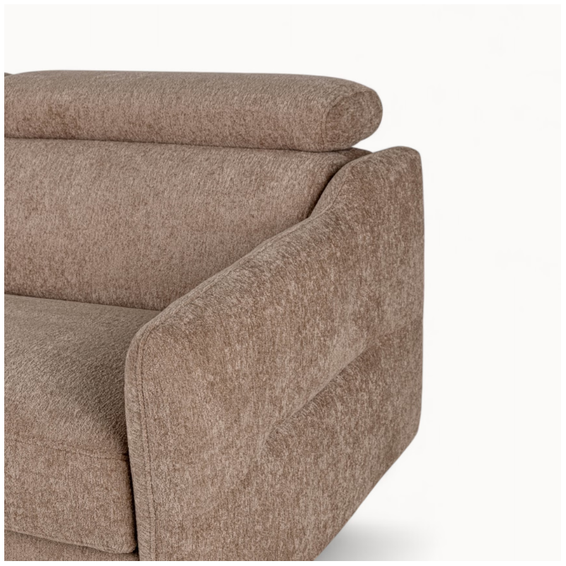 2 Seater Sofa Bed in Brown Fabric