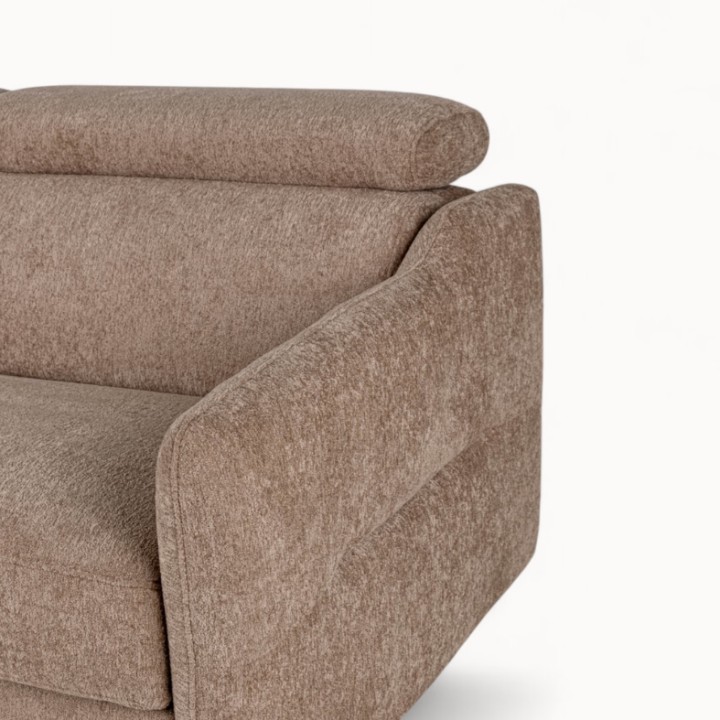 2 Seater Sofa Bed in Brown Fabric